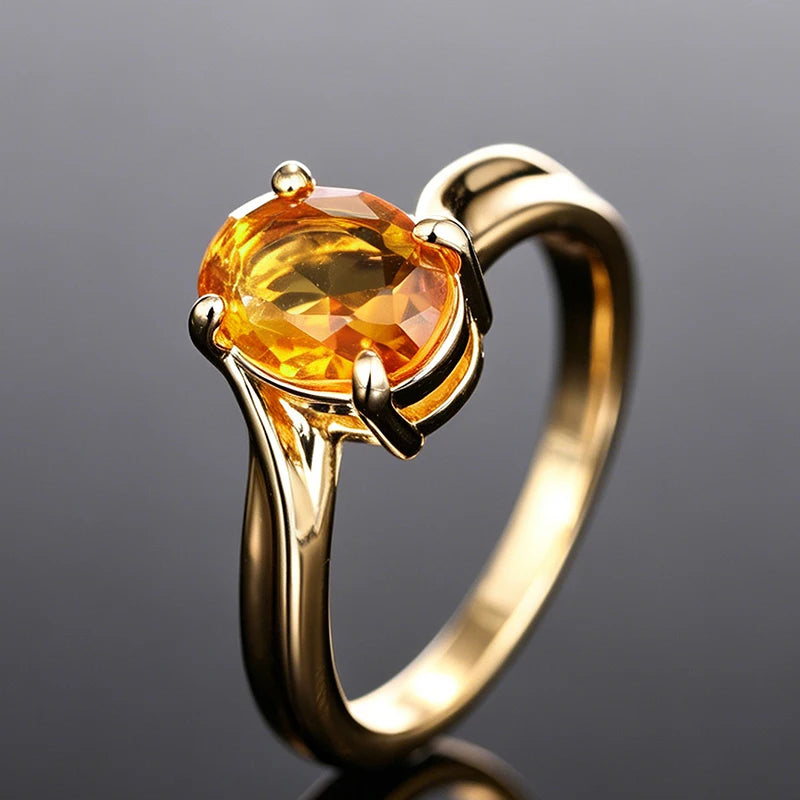 Huitan Yellow Cubic Zirconia Ring – Women's Luxury Fashion Fashion CZ Ring Vue