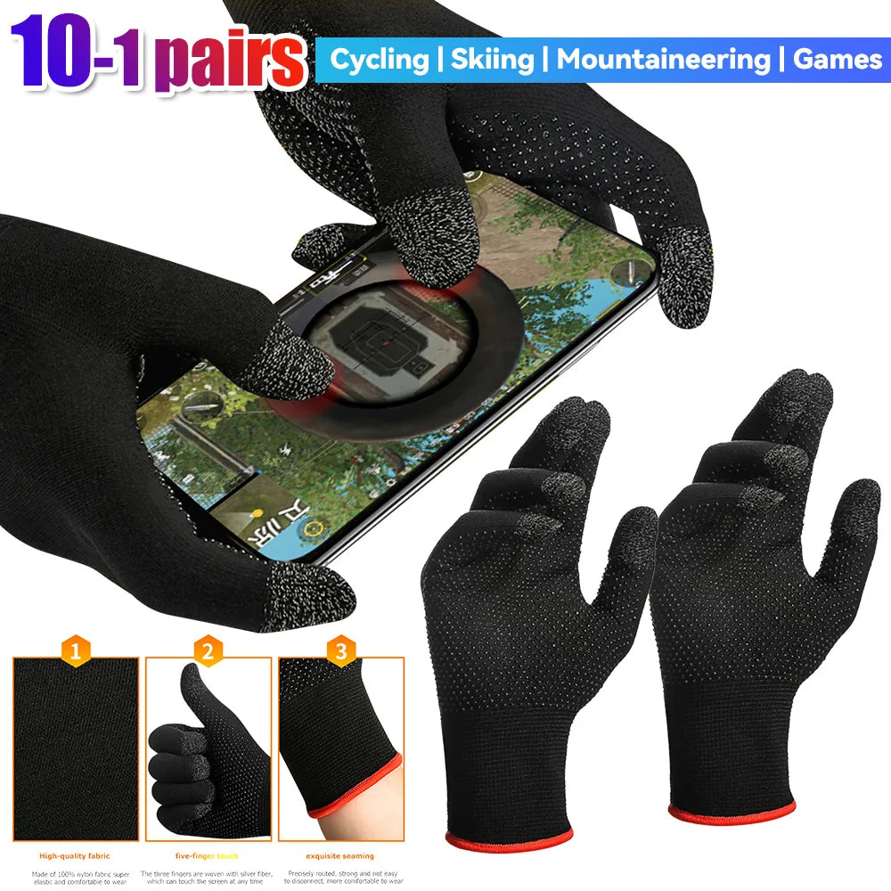 1-10Pair Anti Slip Touch Screen Gloves Breathable Knit Thermal Gloves for Gaming Biking Motorcycle Gloves Sports Full Finger Vue