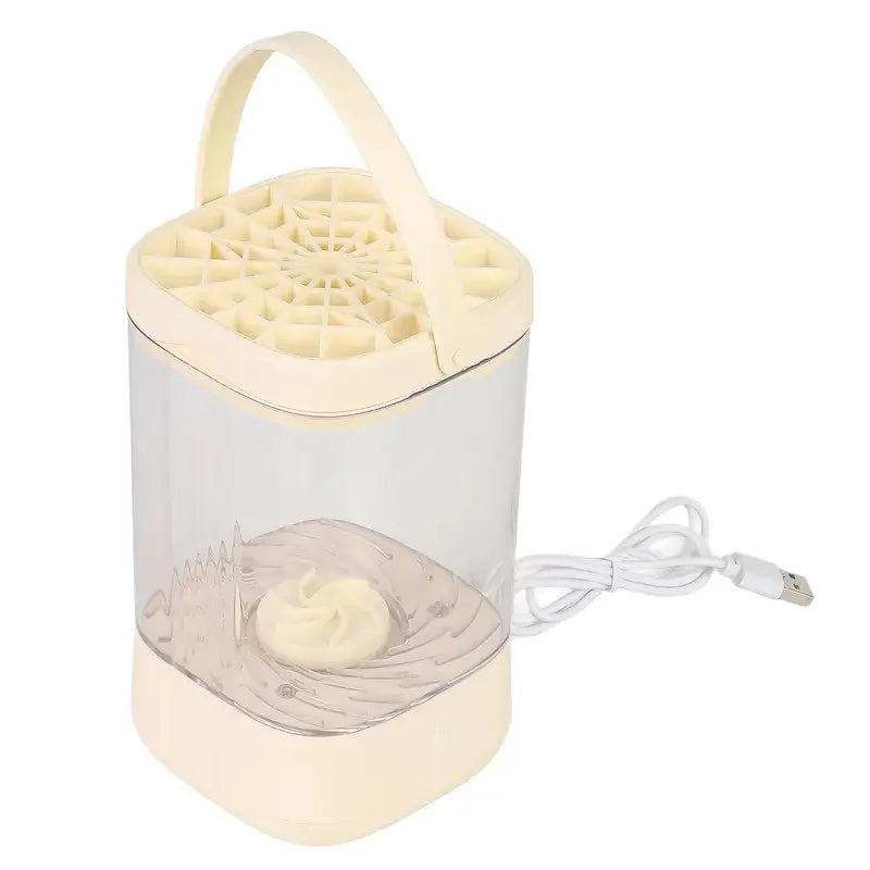 Automatic Spinning Makeup Brush Cleaner USB Plug Electric Makeup Brushes Cleaner and Dryer for All Makeup Brushes Deep Clean Vue Beige