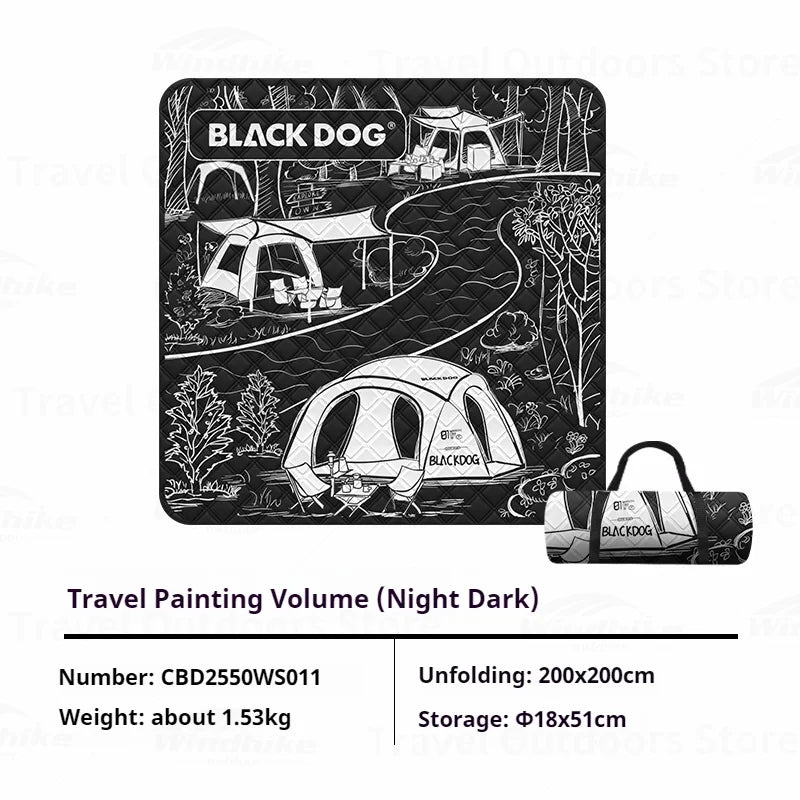Naturehike BLACKDOG Folding Picnic Mat 200x200cm | Camping Cushion Folding Picnic Mat Vue Cloud Tour Paint-2 200cm*200cm