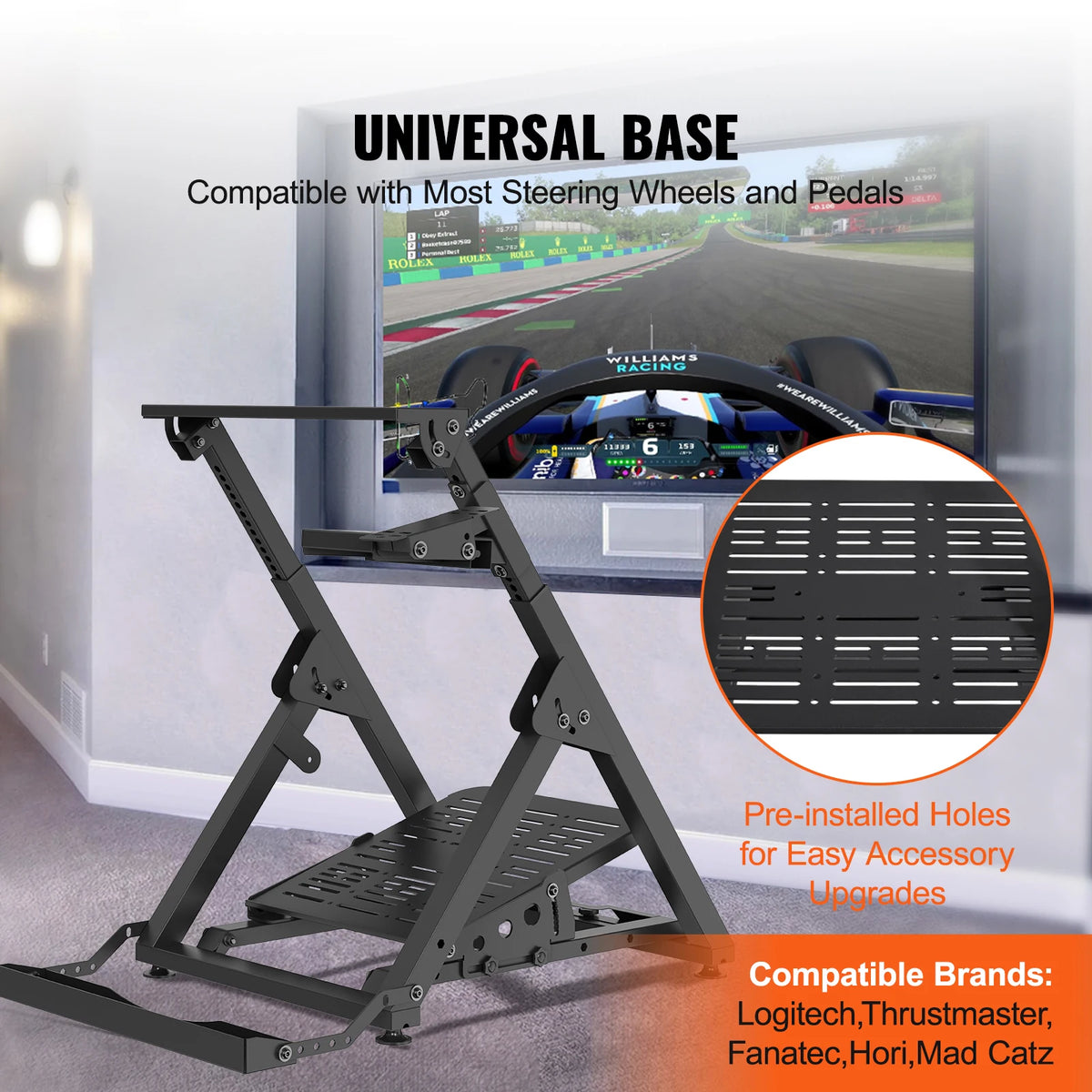 Foldable Racing Wheel Stand – Height Adjustable | Logitech Compatible Racing Wheel Stand Vue