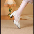 Women's Block Heel Ankle Strap Sandals | Square Toe Buckle Ankle Strap Sandals Vue White 36