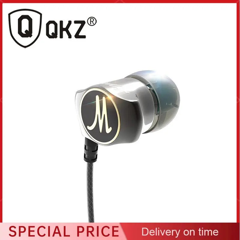 QKZ DM7 Zinc Alloy HiFi In-Ear Earphones | Deep Bass Stereo Wired In-Ear Earphones Vue