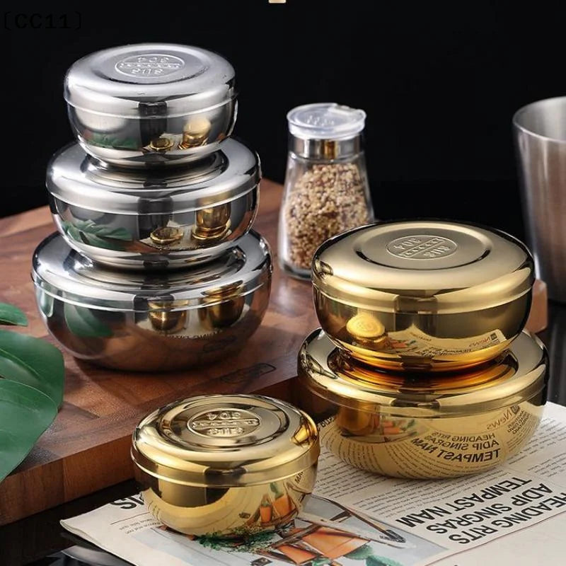 Stainless Steel Bowl Big Cooked Rice Cover Single Layer Steamed Child