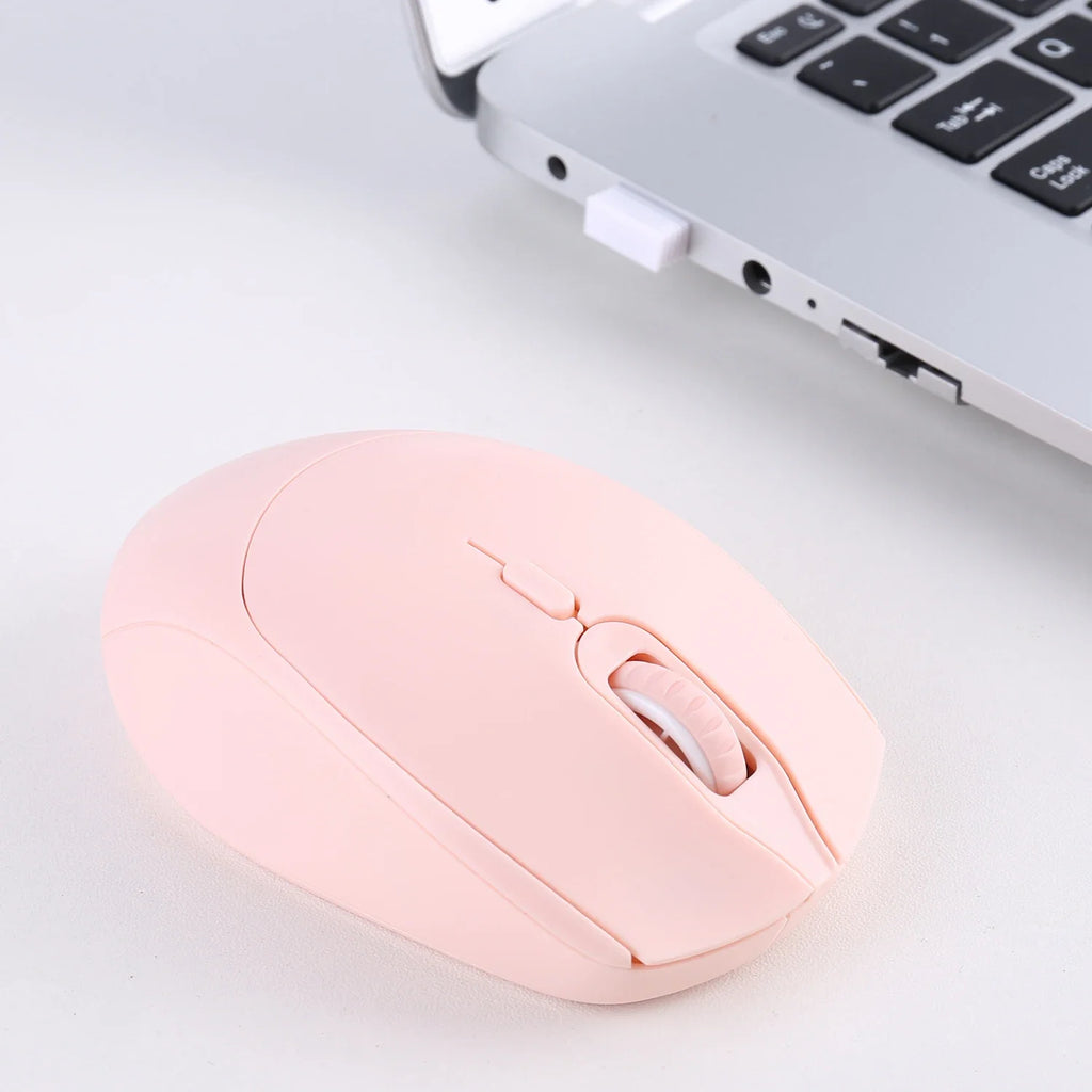 Portable Computer Mouse 2.4G with USB Receiver Wireless Mouse for PC Tablet Laptop (Pink) Vue