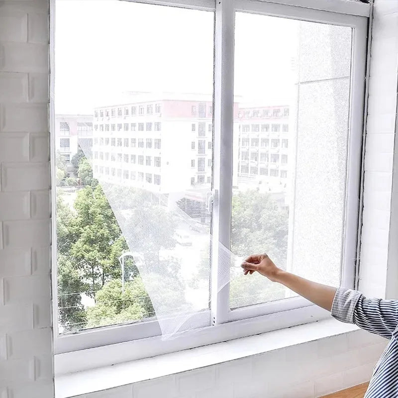 1-10PCS Simple Invisible Window Screen Mosquito Net Self Adhesive Thickened Polyester with Velcro for Home Window Vue