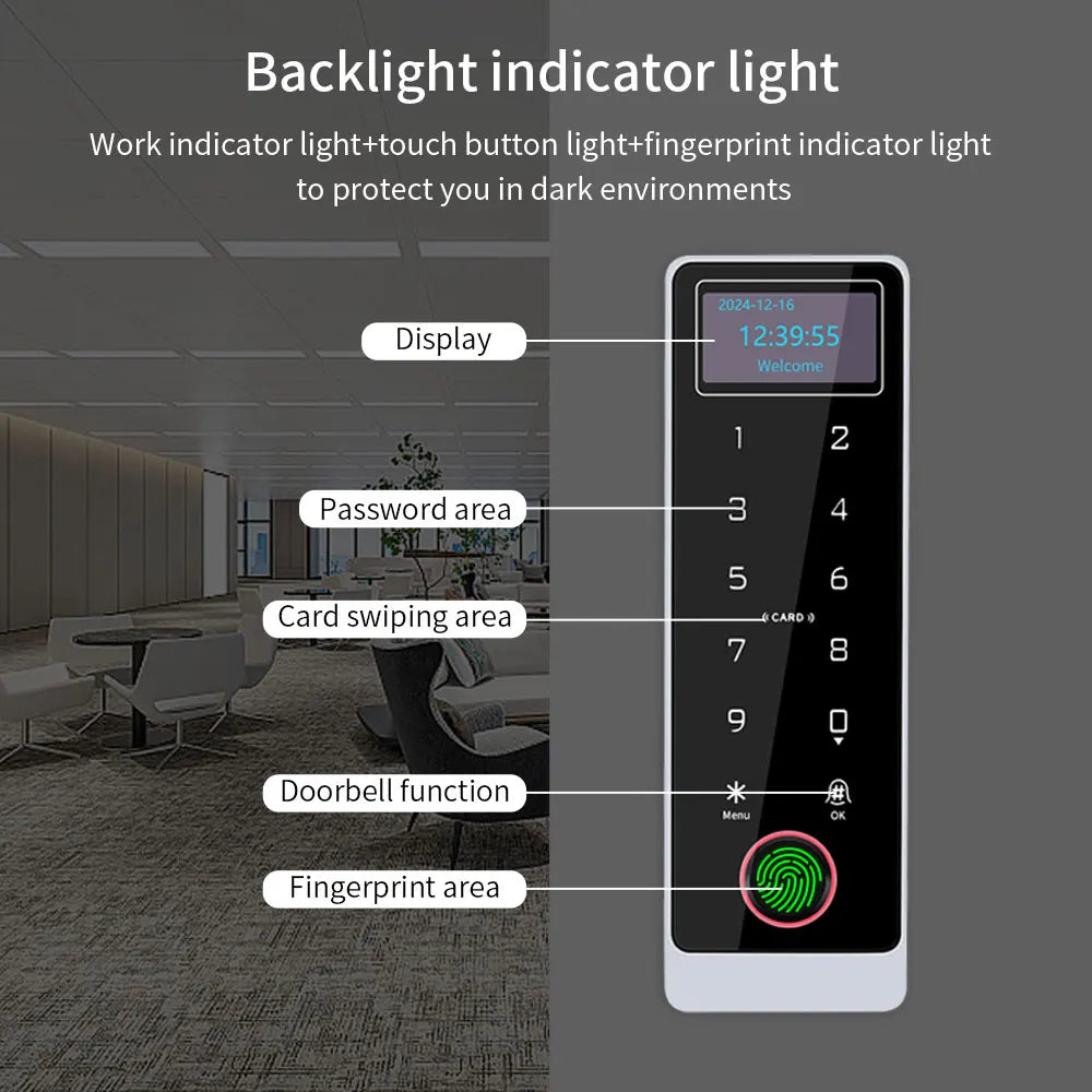 Metal Waterproof Support Tuya App RFID Wifi Biometric Fingerprint Touch Keyboard RF 125Khz/13.56Mhz Access Control Remote Unlock Vue
