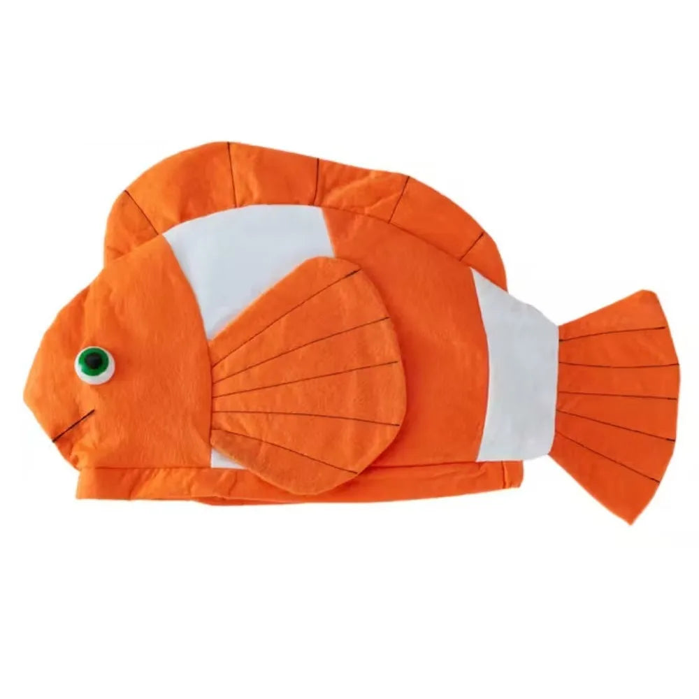 Costume Accessories Creative Cartoon Fish Hat Cute Funny Sea Animal Cap Unisex Soft Fish Head Cover Carnivals Vue Orange