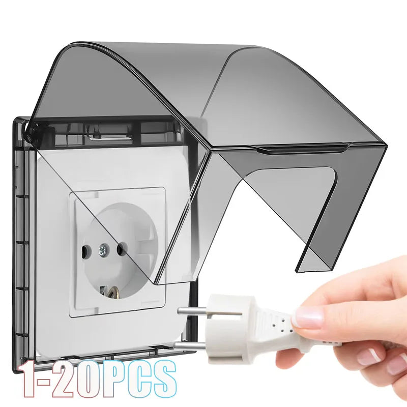 1-20PCS Universal Splash Proof Waterproof Box Cover for Bathroom Outlet Switch Protector for Shower Socket Shield Removal Vue