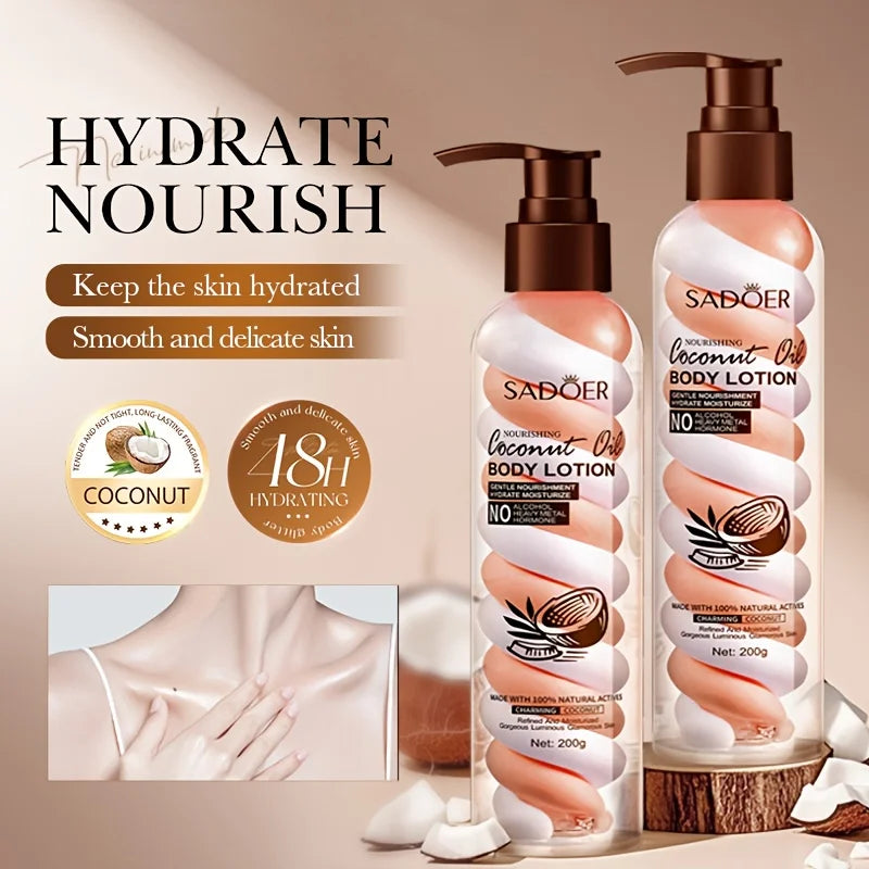 1 Bottle of 200ml Coconut Marshmallow Body Lotion, a Deeply Moisturizing Formula Suitable for All Light Beige Skin Tones, Non-Greasy Moisturizer, Ideal as a Holiday Gift, Suitable for Both Men and Women, for Daily Skincare Ro Vue