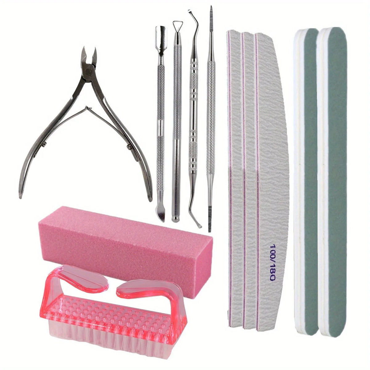 Professional Cuticle Remove Nail Art Tool Set Cuticle Nippers/Nail Buffer Block/Cuticle Pusher/ Peeler For Nai Art Vue