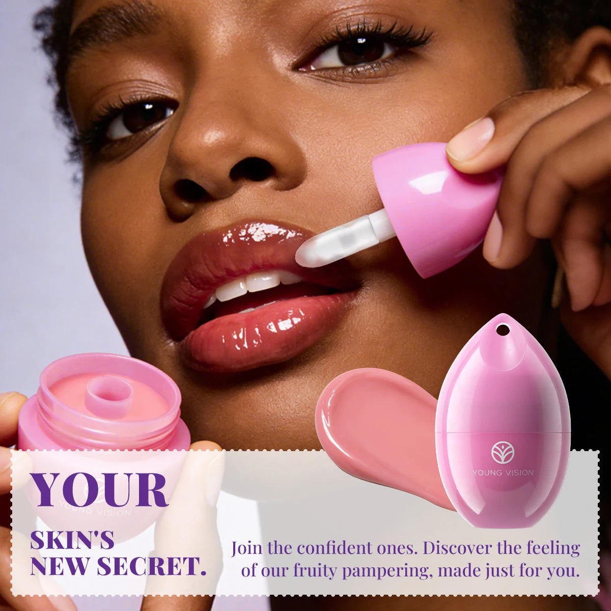 5-Color Lip Mask - Cherry & Strawberry Scented Jelly, Moisturizing Lip Care, Repair & Fade Lip Lines, For Lipitis Relief Vue