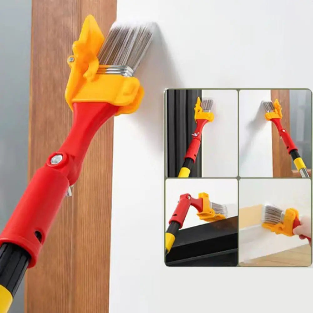 Firm Adjustable Edging Color Separation Brush Extension Pole Soft Bristle Paint Brush Profesional PET Wall Brushing Tools Corner Vue