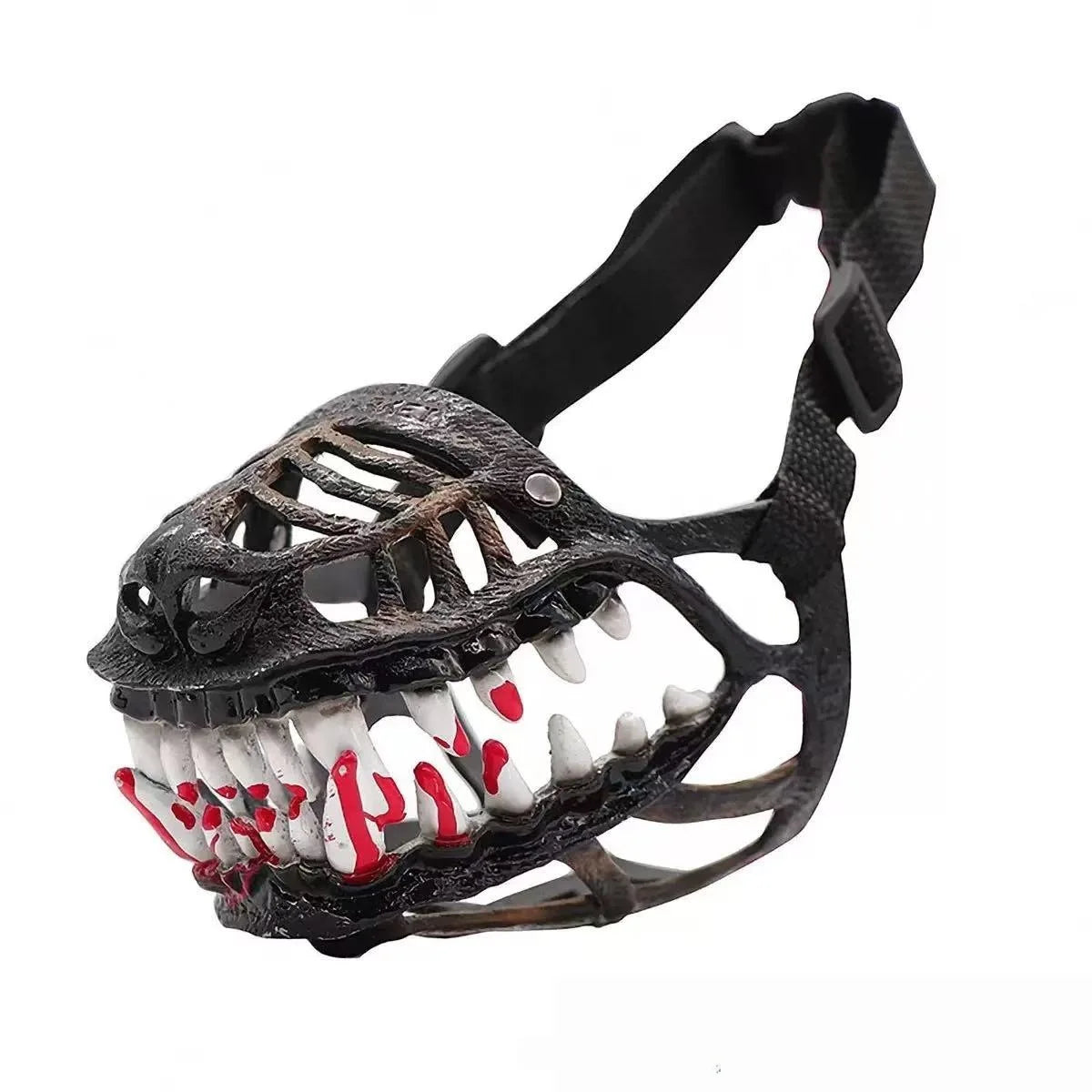 Werewolf Dog Muzzle with Realistic Fangs and Scary Teeth Hilarious Halloween Costume Prop for Anti Bite Chew Scavenging Training Vue Muzzle 26CM(Mouth circumfe)