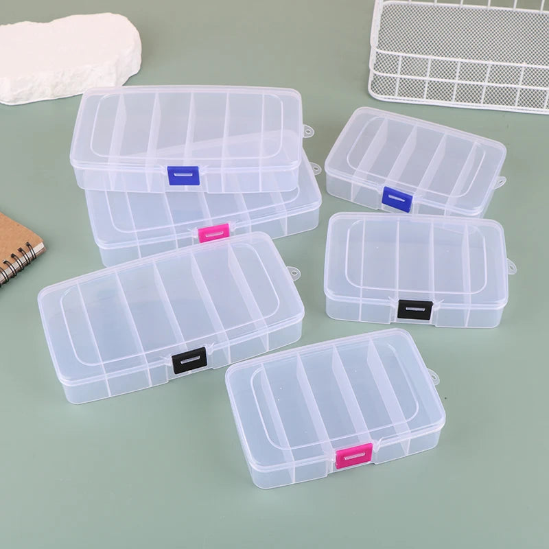 5/6-Grid Portable Plastic Storage Box Dust Proof Hair Clips Jewelry Organizer Household Travel Small Accessories Container Case Vue