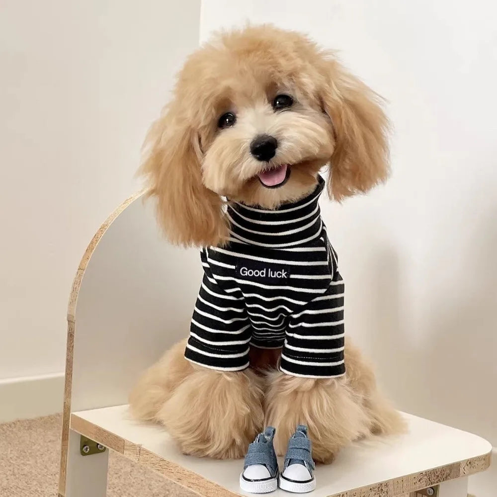 Dog Clothing High Collar Dog Thermal Shirt Warm Soft Dog Base Coat Two Leg Comfortable Dog T-shirt Cold Weather Vue Black XL