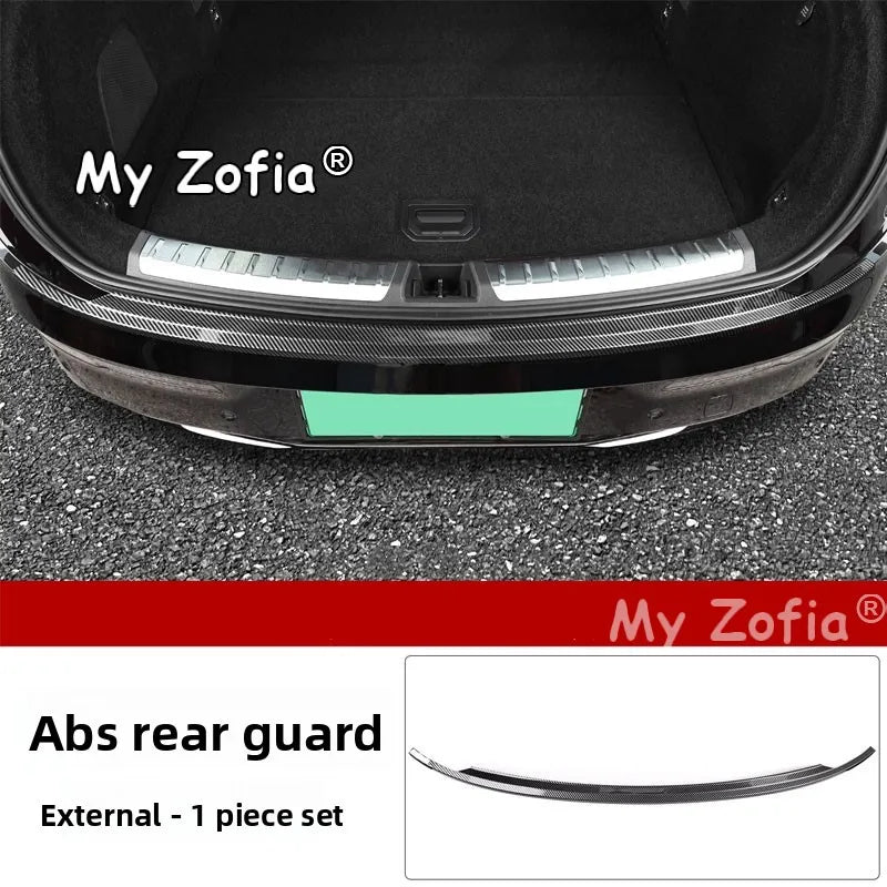For Zeekr 7GT 2025 2026 Carbon Fiber Rear Bumper Sill Plate Anti-Scratch Trunk Door Sill Protector Cover Exterior Accessories Vue B
