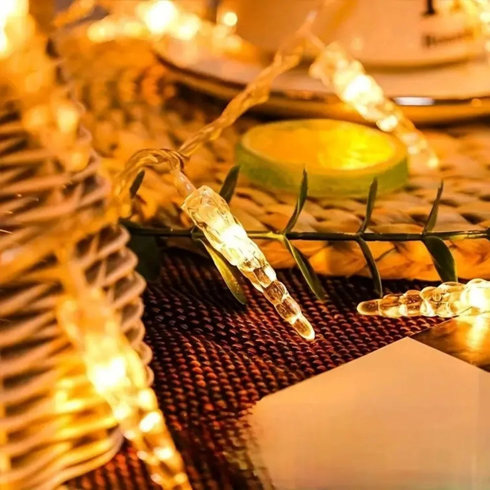 1PC 3M20LED Christmas battery box ice cone light string,Christmas decoration,excluding battery,used for holiday,party decoratio Vue