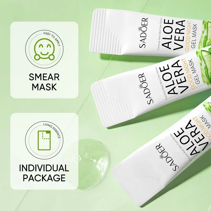 4ml*20 Sticks/Box Sadoer Aloe Vera Good Night Freeze Mask, Sleep Mask, Night Facial Care, Soothes, Moisturizes, and Nourishes the Skin Vue