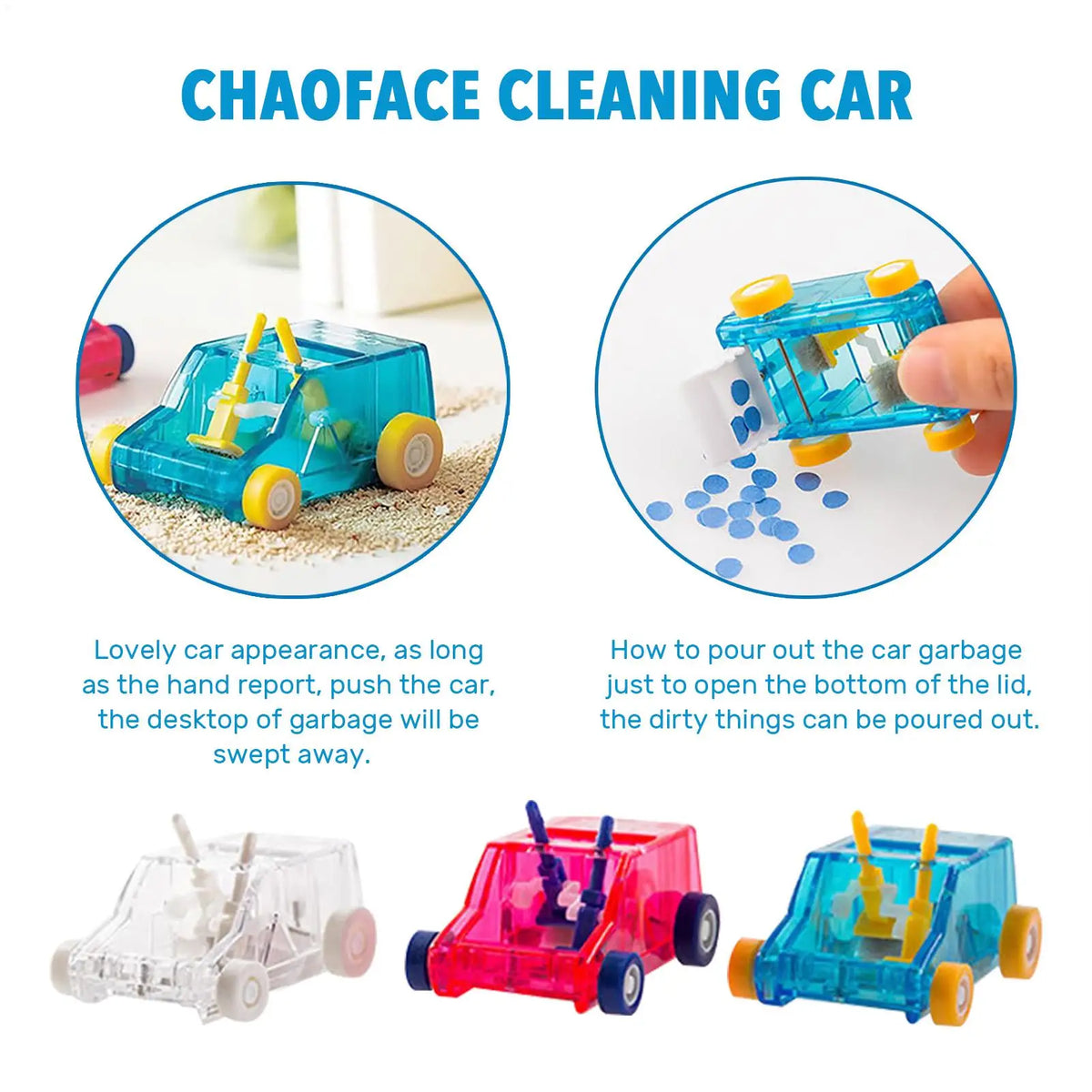 Cute Mini Cartoon Car Table Dust Cleaning Trolley Desktop Eraser Dust Ceaner Confetti Pencil Eraser Dust Sweeper Vue