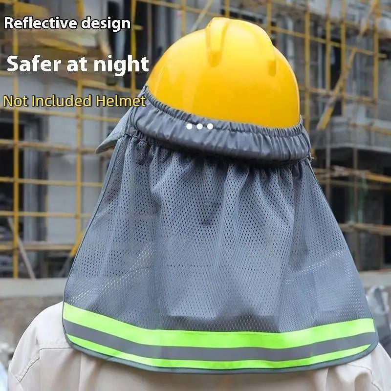 Summer Sun Shade Safety Hard Hat Neck Shield Helmets Reflective Hat Brim Reflective Cap Cover For Construction Workers Vue