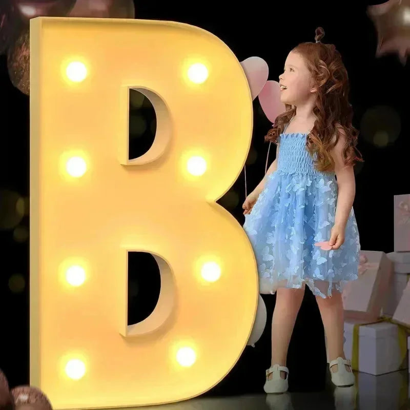 100CM Giant Led Light Letter For Birthday Party 1st Anniversary Wedding Decor Romantic For Couples With DIY Balloon Filling Box Vue