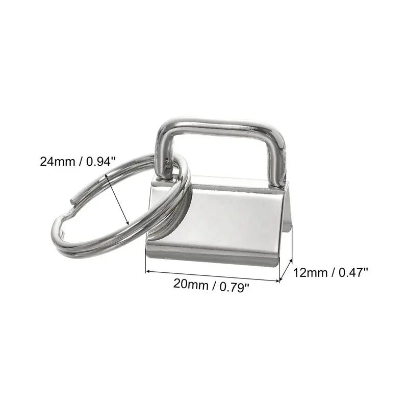 ABKW-40PCS Key Fob Hardware With Keychain Rings For Bag Webbing,Silver Vue