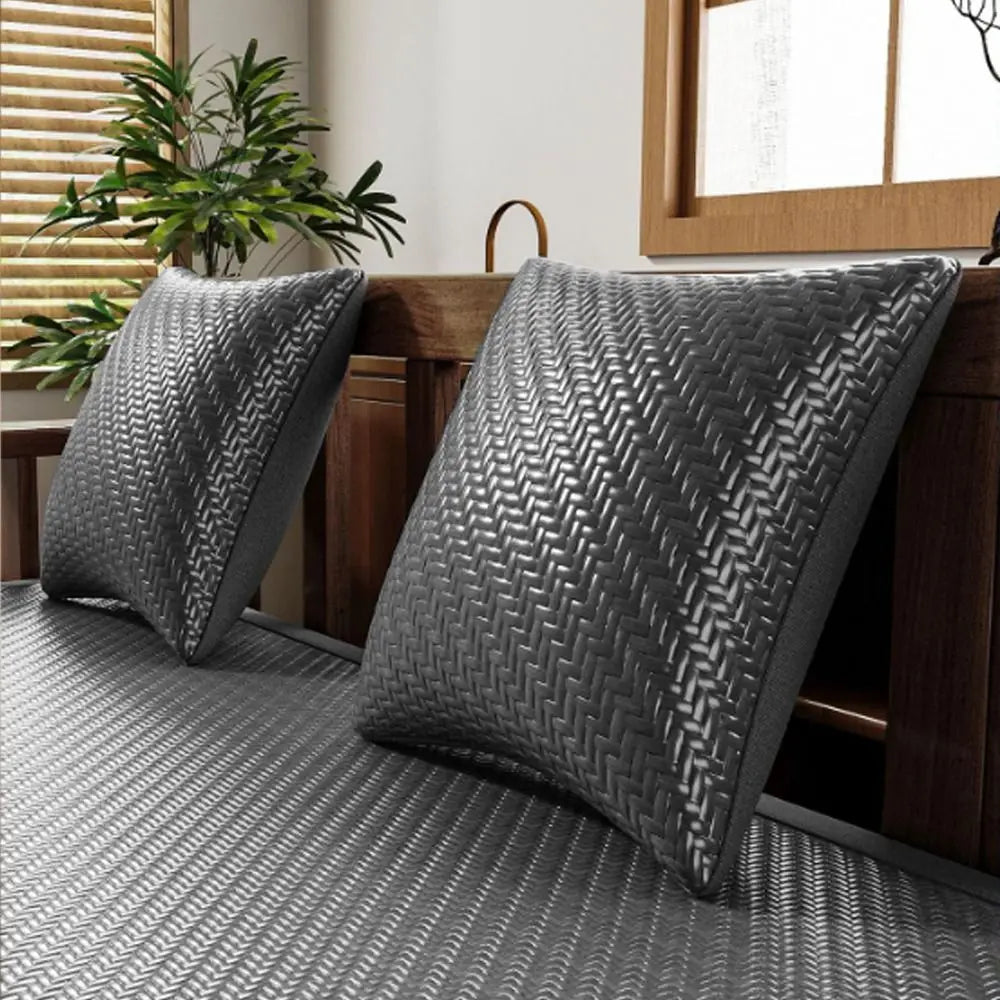 Imitation Rattan Weaving Summer Cooling Pillow Covers Solid Color Skin-friendly Ice Mat Pillow Covers Chinese Style Detachable Vue