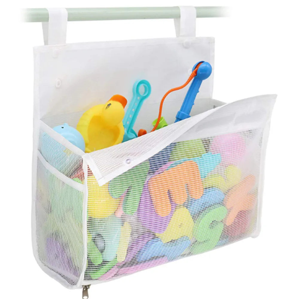 Bath Toys Storage Bags Mesh Net Bathroom Organizer For Water Toys Wide Open Design Sand Toys Storage Net Bag Vue