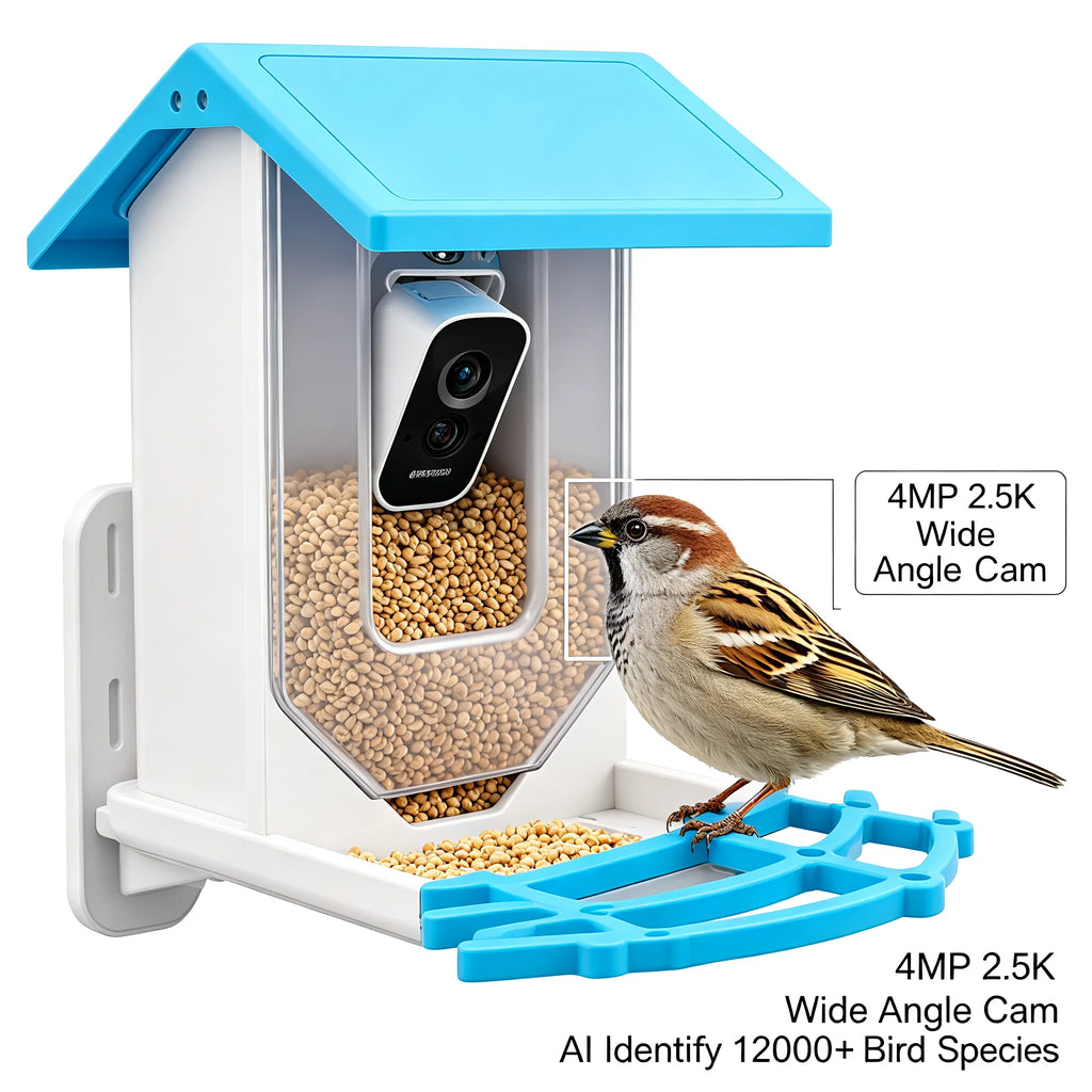 Solar Bird Feeder with 2.5K Camera, AI Bird ID & Night Vision Smart Bird Feeder Camera Vue