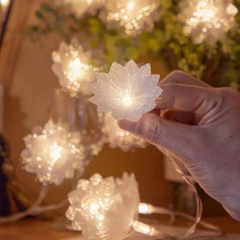 2/3M LED Fiber Optic Fairy Light Battery-operated Garland Christmas Decoration Party New Year's Decor Artificial Flowers Festoon Vue