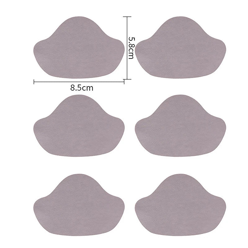 6PCS Self Adhesive Repair Patch For Shoes Heel Wear Hole Sports Shoes Back Pad Anti Wear Washable Patch Vue Light gray