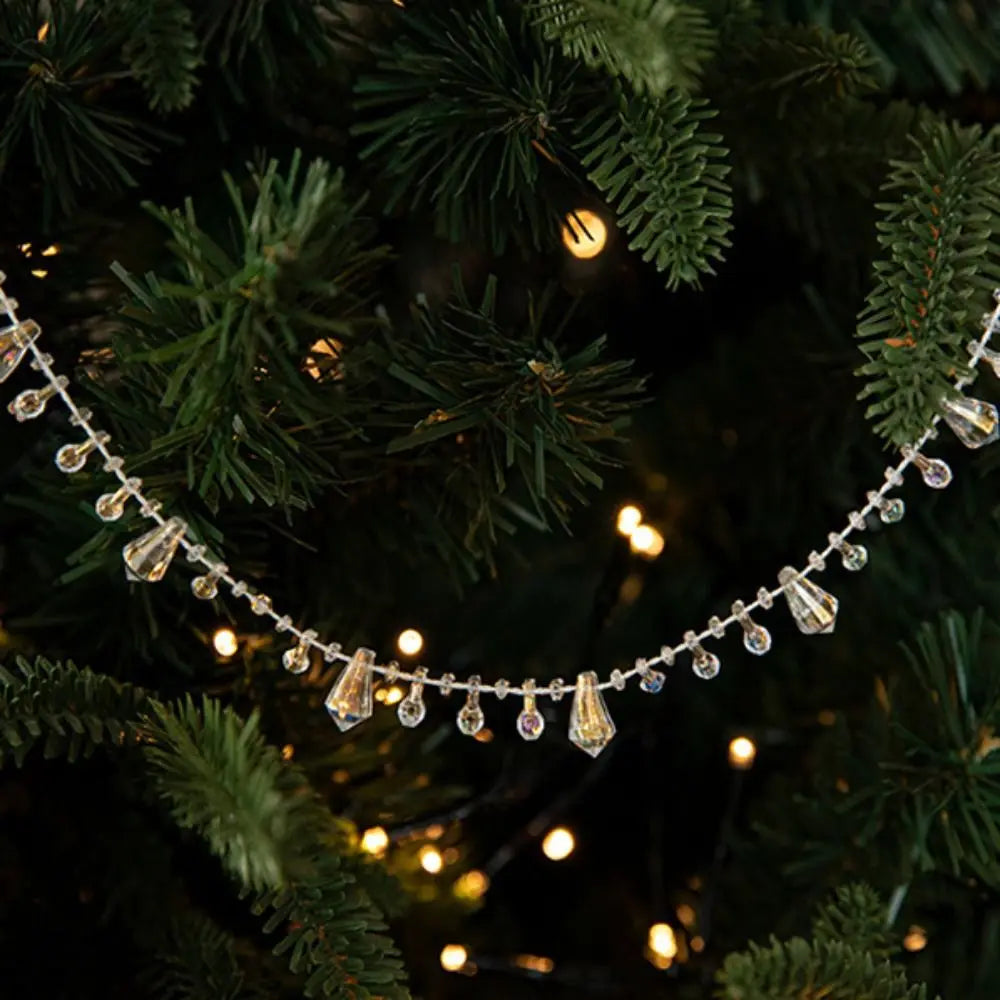 Artificial Christmas Tree Bead String 5/10 Meter Imitation Pearl Christmas Decoration Fishing Line DIY Christmas Beads Chain Vue