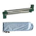 Stainless Steel Travel Garment Rack Adjustable Angle Space Saving Folding Clothes Rack Compact with Non Slip Feet Vue Green