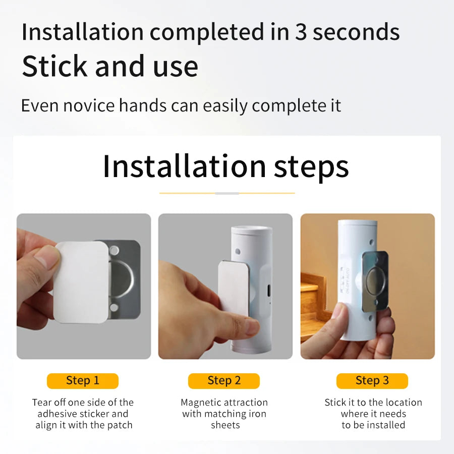 Double head Human Body Sensor LED Night Light Rechargeable Magnetic Wall Lamp 3 Colors Ambient Light for Stairs Corridor Decor Vue