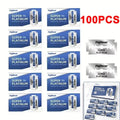 Double-Sided Razor Blade 100Pcs Stainless Steel Razor Blade Old-Fashioned Manual Hairdressing Barber Shop Tools for shaving Vue A0317-10box