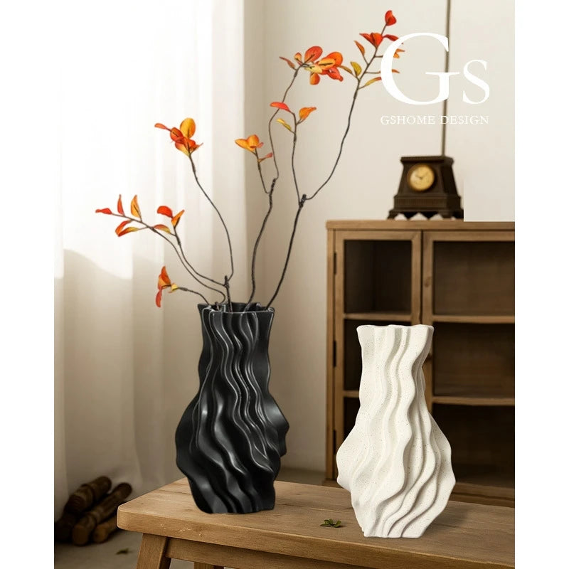 Ceramic Minimalist Flower Vase Luxury Wabi Sabi Design For Entryway Living Room TV Console Centerpiece Home Decor For Women Gift Vue