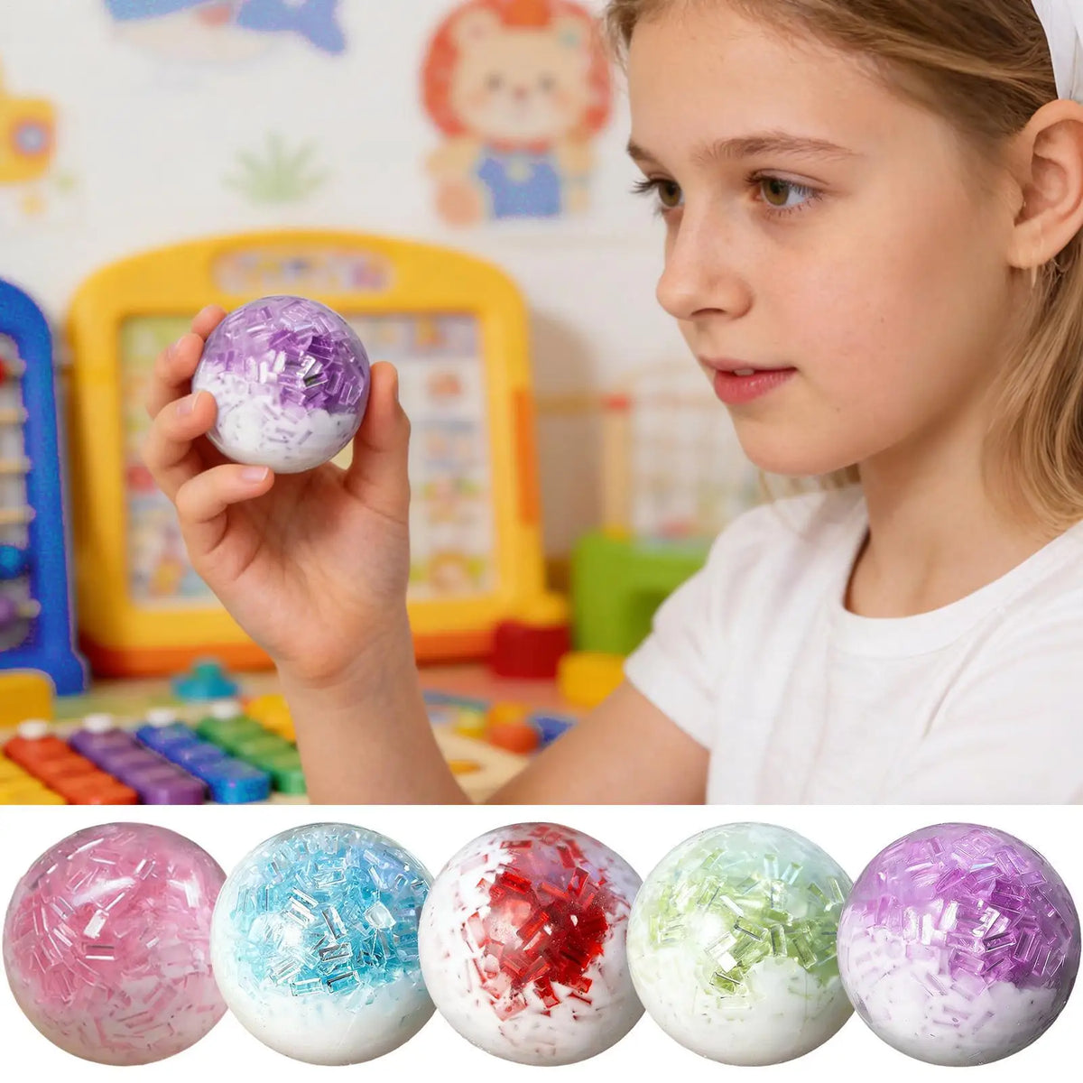 Crunchy Stress Ball Fidget Toy Noisy Squeeze Ball with ASMR Crackling Sound, Sensory Relief for Kids Adults Students Travel Home Vue