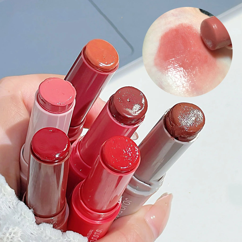 1Pc Pink Colored Lipsticks Waterproof Moisturizing Mirror Lipstick Lip Balm Natural Long-Lasting Makeup Valentine's Day Gift Vue