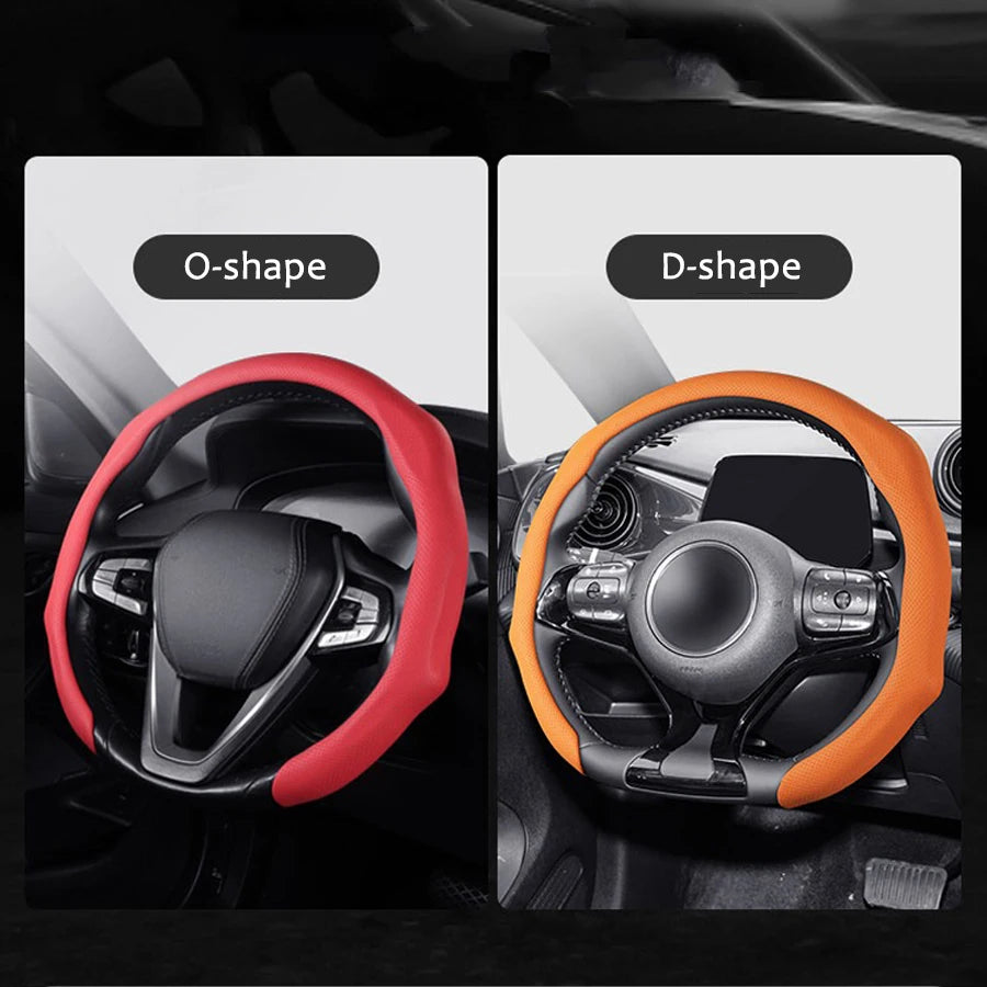 Car Universal 38cm NAPPA Car Steering Wheel Cover Suede Non-slip Card Cover Auto Steering Wheel Handle Booster Protective Cover Vue