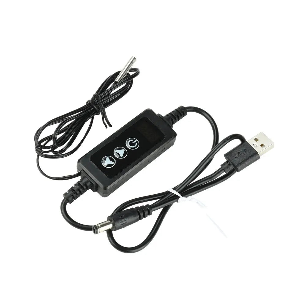 W-3301A Line Controlled Digital Thermostat Timer Switch DC 5-24V Heating Cooling Mode -20~120℃ NTC Probe 999 Min Timer Lock Vue Default Title