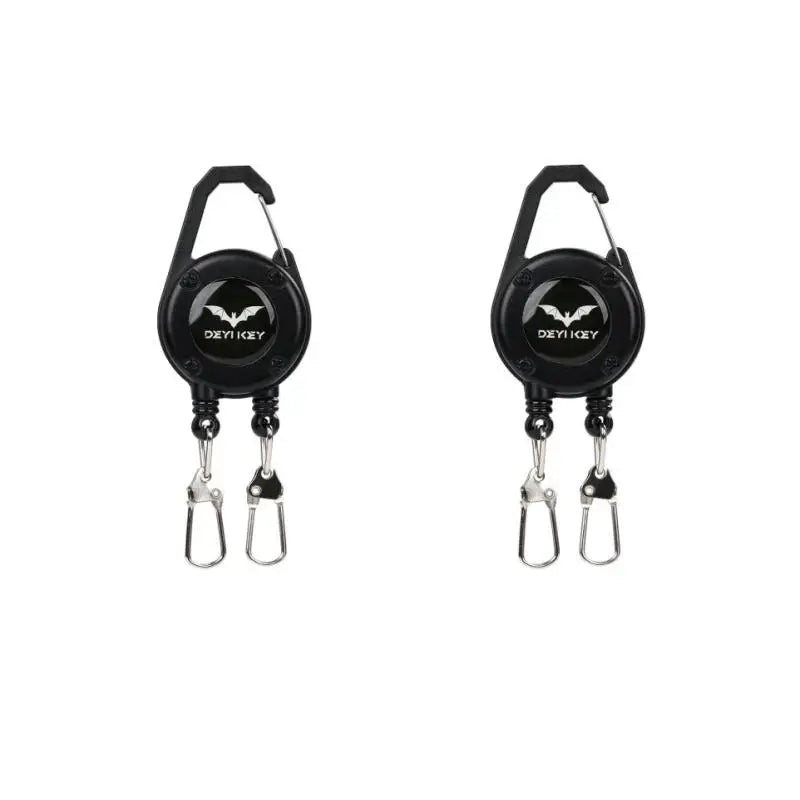 Professional Double Head Retractable Badge Reel Holder with Flexible Wire for Office Employees Security Access Vue 2Pcs