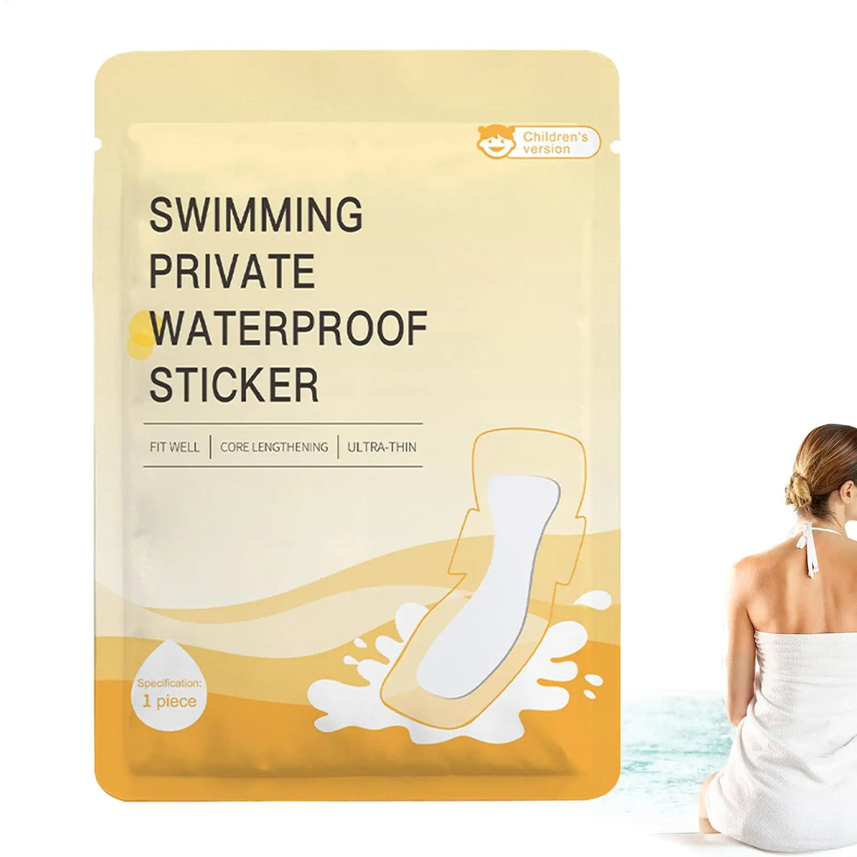 PU Waterproof Period Swim Pads for Teens Soft Invisible Sticker Women Swimming Pad Reusable for Shower Swimsuits Sports Vue