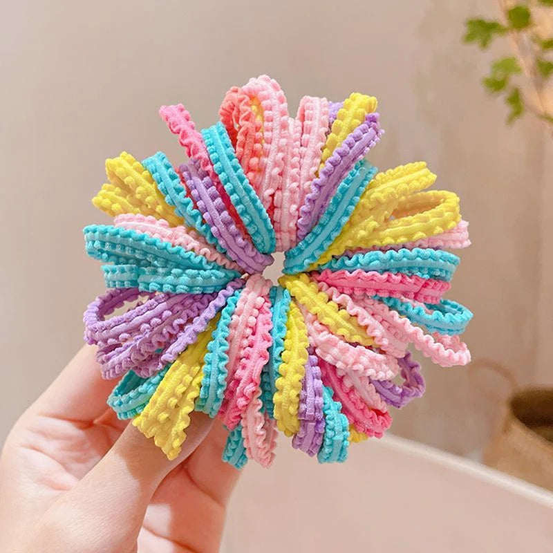 50pcs Girls Candy Color Hair Ties Elastic Hair Band Baby Cute Trendy Comfortable Headwear Hair Ties Kid Hair Accessories Vue A2