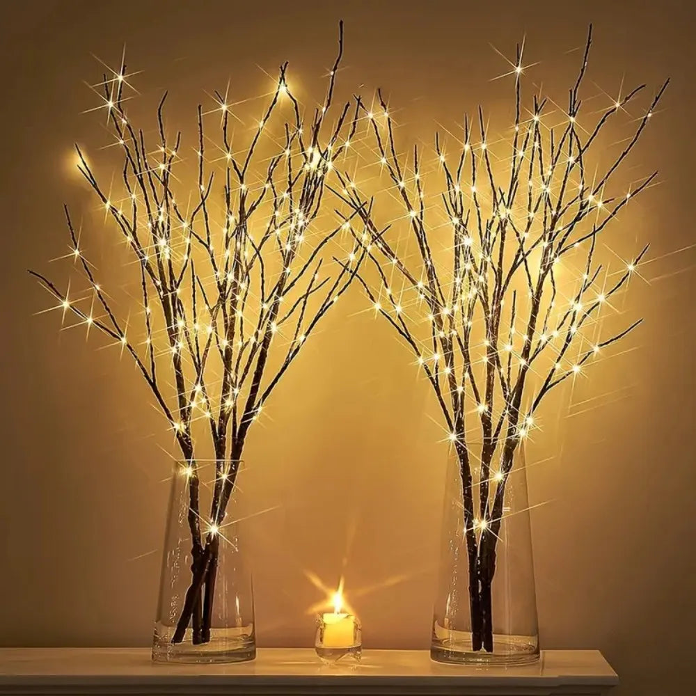 50LED Copper Wire White Birch Branch Lights, Battery Powered String Lights for Bedroom Living Room Table Home Decorations Vue