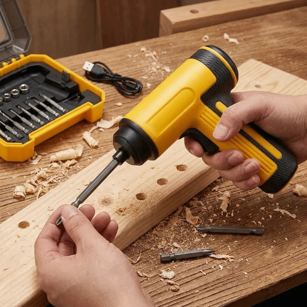 Compact Design Electric Screwdriver Drill Set Multiple Accessories Lightweight Build Portable Power Tools Steady Performance Vue