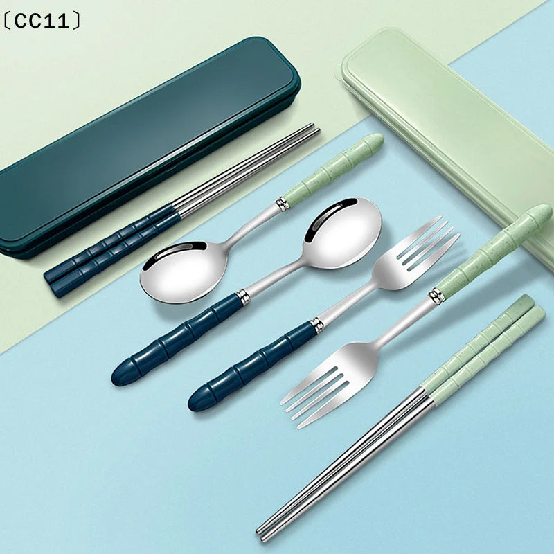 Stainless Steel Portable Cutlery Outdoor Camping Fork Spoon