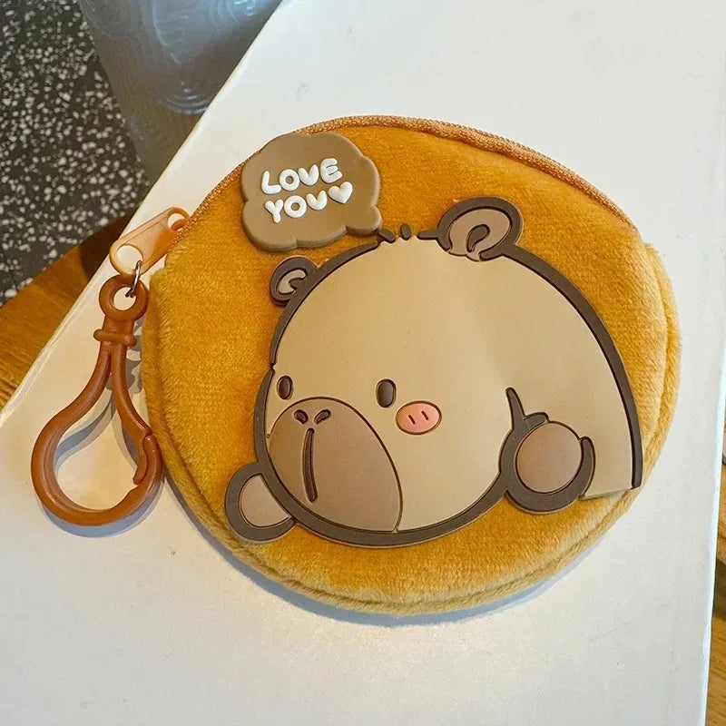 1-10PCS Cute Capybara Student Coin Storage Bag Girls Headphone Data Line Bag Children's Birthday Holiday Gift Photo Props Vue
