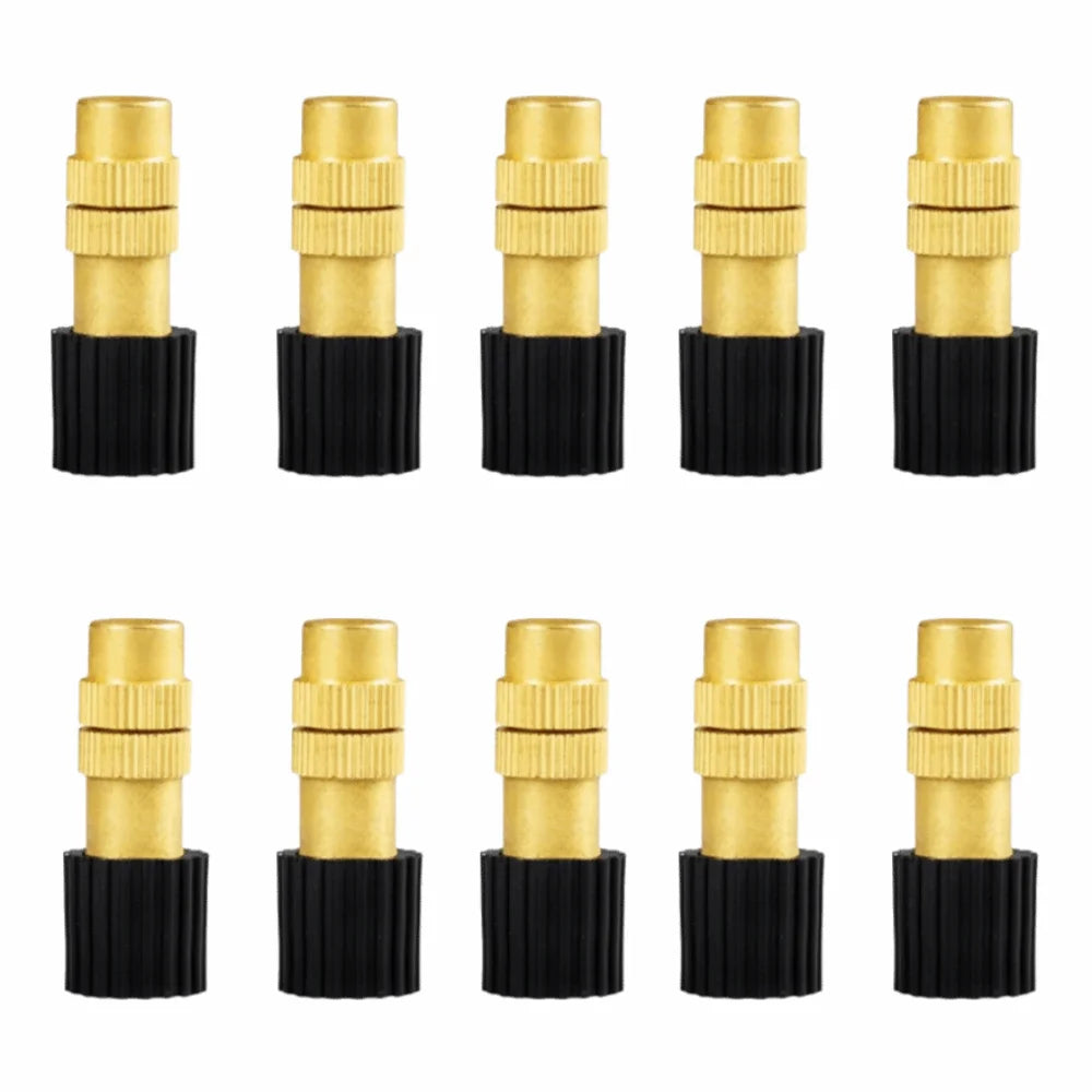 10Pcs Adjustable Spray Misting Nozzles Atomizing Design Brass Construction Atomizer Nozzle 4/7mm Hose Garden Sprinklers Vue Set 1