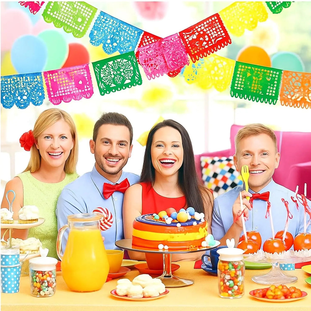 1-10Sets ﻿Mexican Party Decorations Bunting Square Flag Banner for Day of the Dead Carnival Fiesta Birthday Decor Vue
